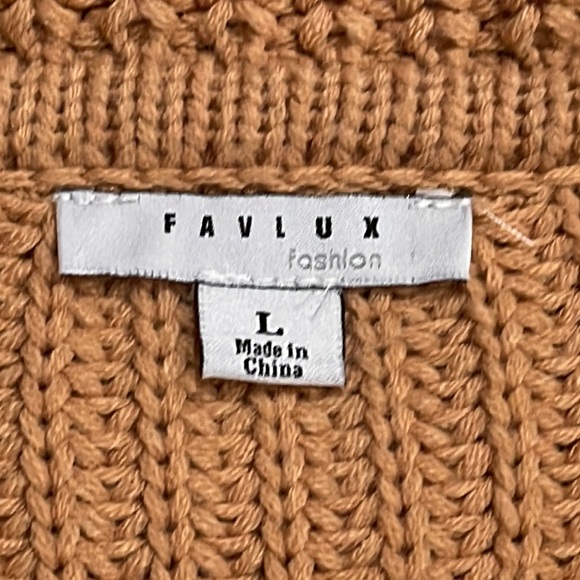 FAVLUX OFF THE SHOULDER SWEATER. Size L in soft rust orange color. EUC. - Picture 7 of 9